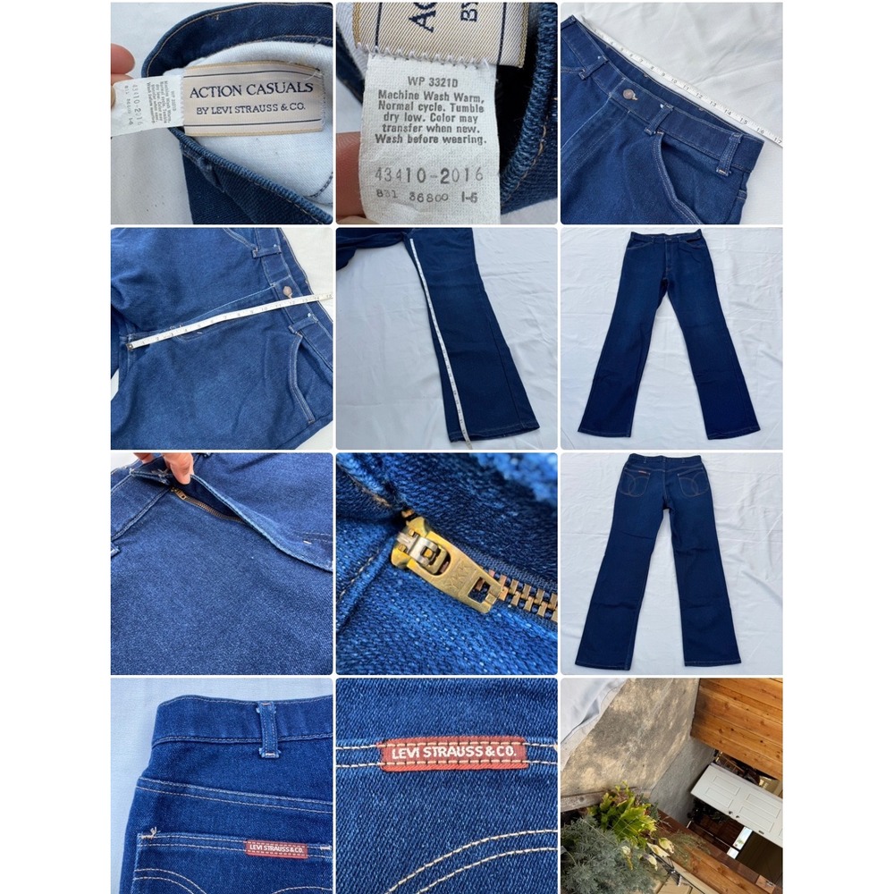 Vintage Levis Action Casuals 29 Dark Blue High Rise Straight Leg Orange Tab Jean